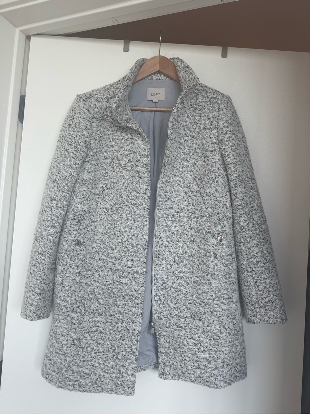 LOFT Boucle Coat in light grey Size XS